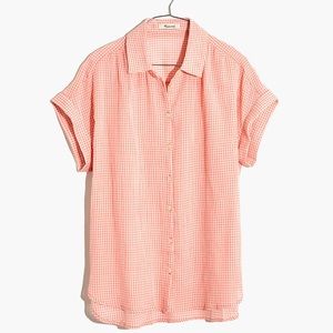 Madewell Central Shirt In Gingham Check XS NWT